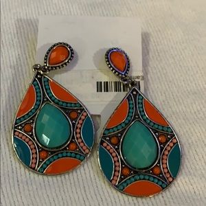 EARRINGS CORAL AND TURQUOISE